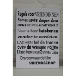 Tekstbord Regels voor vriendinnen